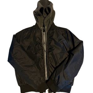 Fashion nova jacket size small black with hoodie